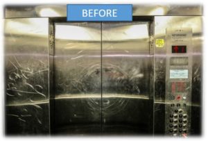 Graffiti Shield - Elevator - Before