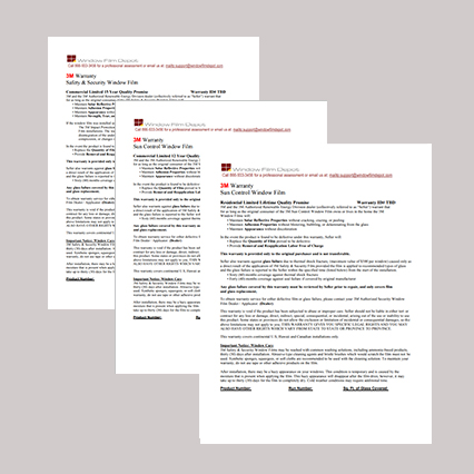 3M Window Film Warranty Information