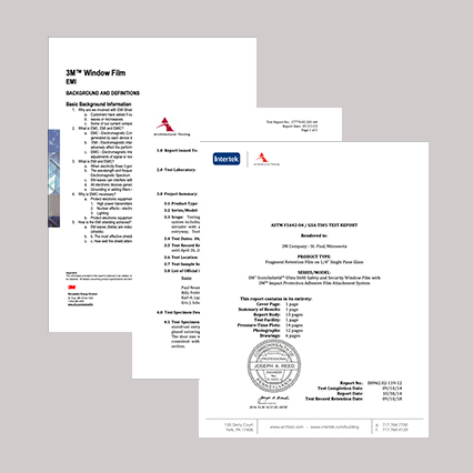 3M Window Film Test Reports