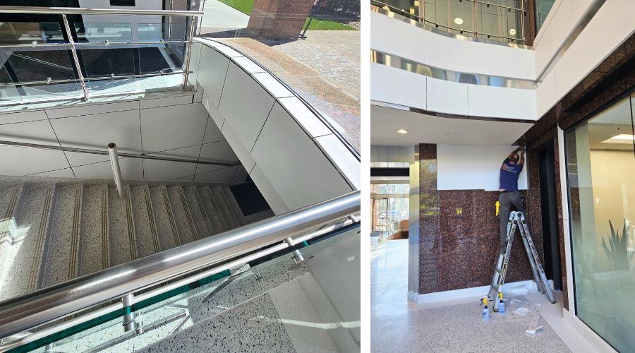 In progress image of 3M DI-NOC installation by Window Film Depot