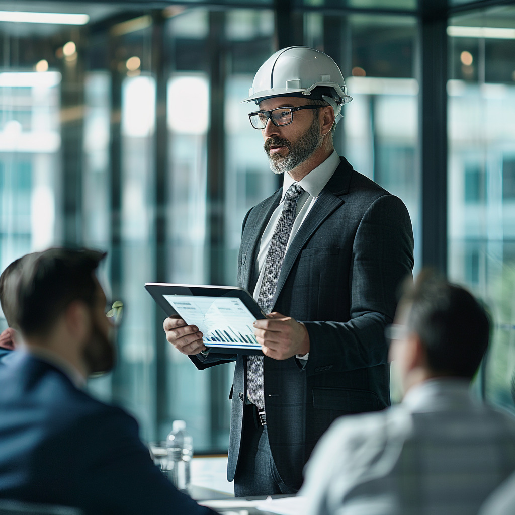 ballistic tint(3) Project manager giving a presentation.