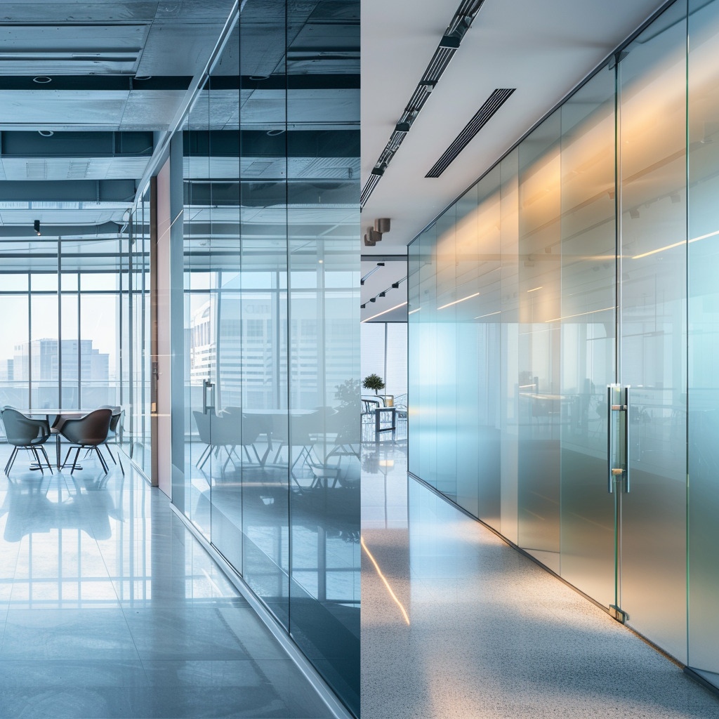 decorative one way privacy window film(2) Commercial space window films comparison.