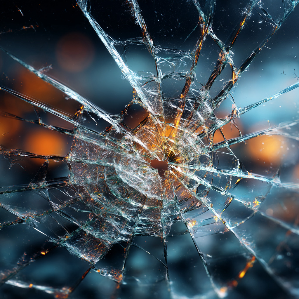 how does bulletproof glass work(1) Shattered glass held into place by bullet-resistant window film.