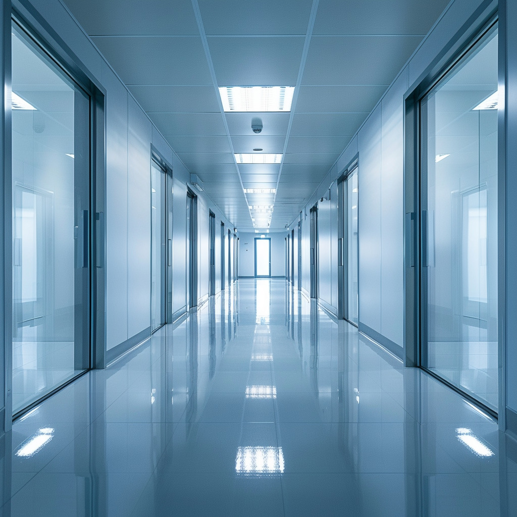 one way frosted window film(3) Building interior with frosted privacy window films.