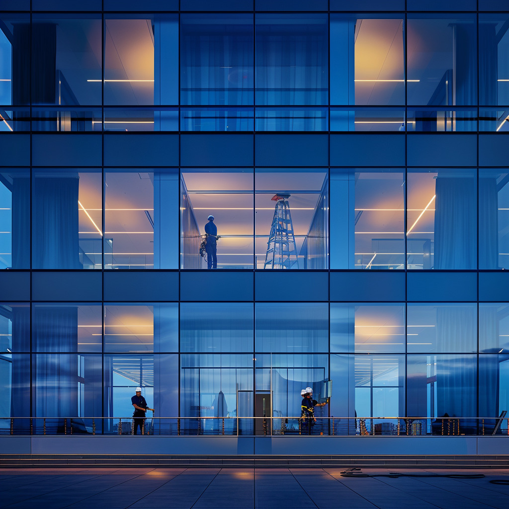 Dual reflective window film at night