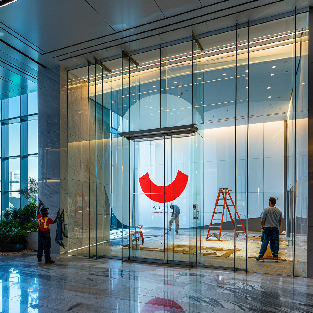 patterned frosted window film(3) Installation of professional window film.