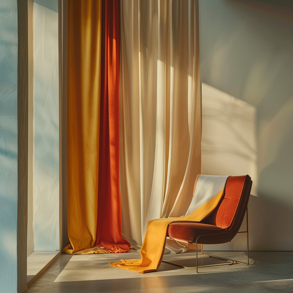 Furniture and curtains protected by sun blocking window film