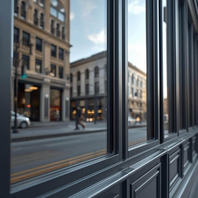 Create image of bank windows (1) Medium Large windows on a building