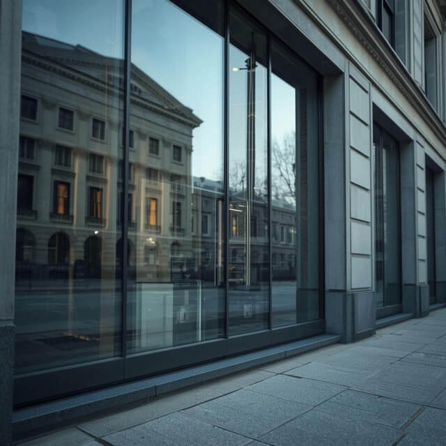 Large windows on a building