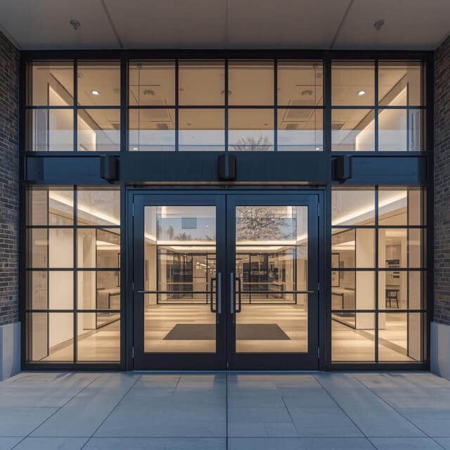 hospital with double sliding doors and glass windows (1) Medium Hospital with double sliding doors and glass windows