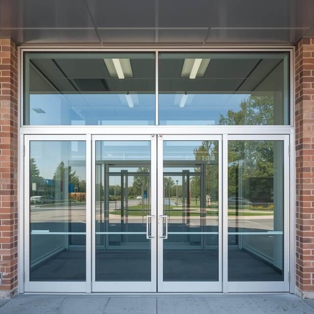 hospital with double sliding doors and glass windows Medium Hospital with double sliding doors and glass windows