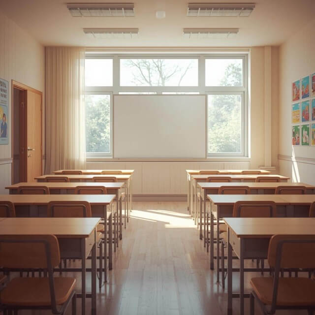 school classrooms with door (1) Medium Classroom with big windows