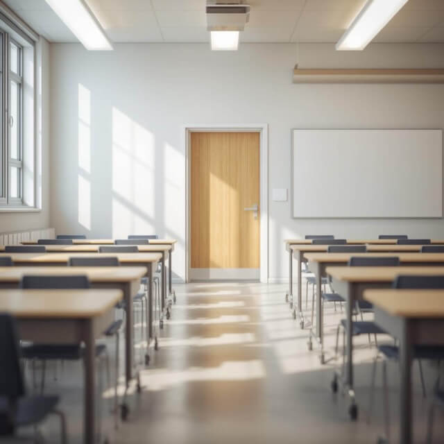 school classrooms with door (2) Medium School door and windows in classroom