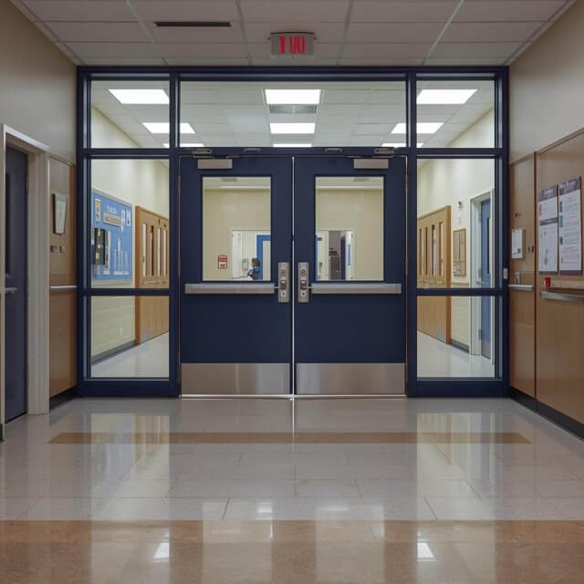 school doors leading into lobby Medium School doors and windows